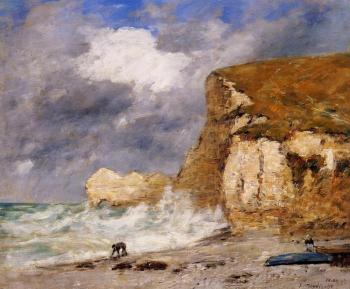 Eugene Boudin : Etretat, The Amont Cliff in November